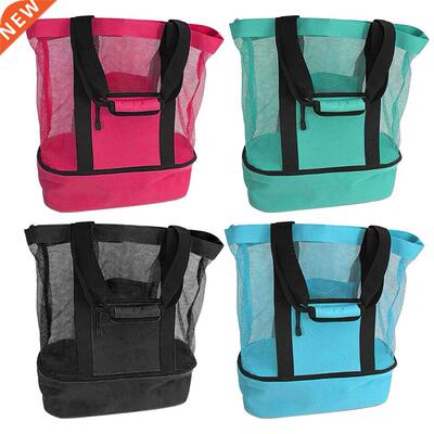 Portable Nylon Mesh Thermal nsulaton Beach Handbag Double