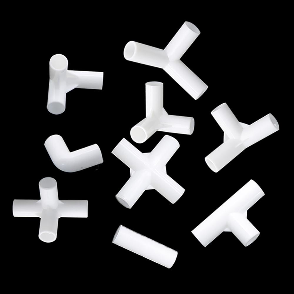 50Pcs 12mm Inne Diameter PVC Straight Elbow Four Way Three W
