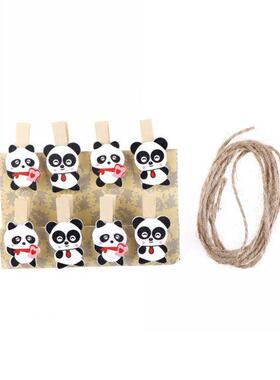 8Pcs/Set shoelaces clamp Lovely panda photo clips wedding pa