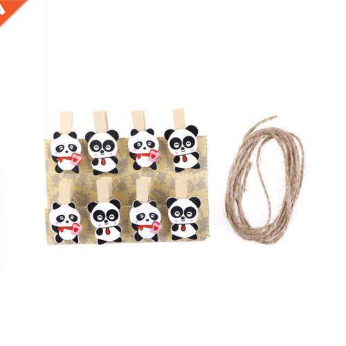 8Pcs/Set shoelaces clamp Lovely panda photo clips wedding pa