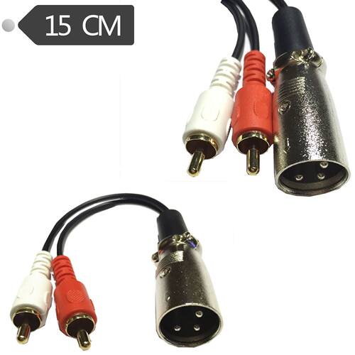 Red whited 2 RCA male to XLR Male audio speaker amp Y cable