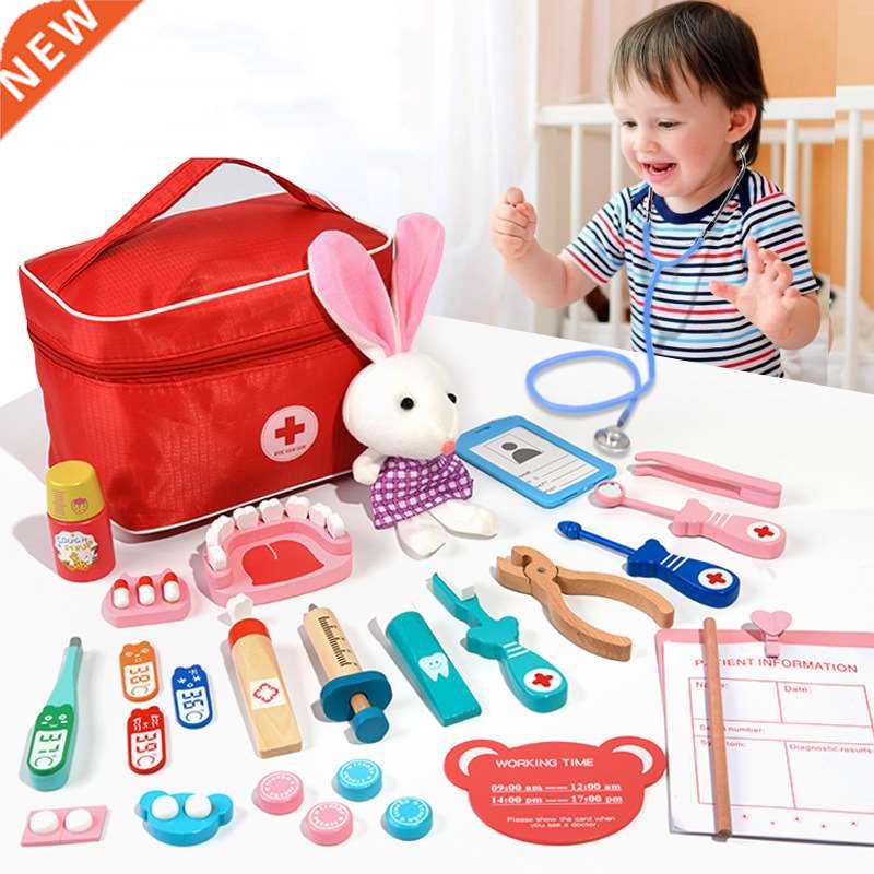 Doctor Toys for Children Set Kids Wooden Pretend Play Kit Ga