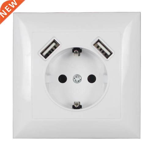 New Wall USB Socket 5V2A EU Standard Power Outlet With Dual