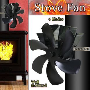 4/5/6 Blade Fireplace Fan Heat Powered Stove Fan Log Wood Bu