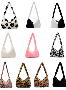 Fluffy Shoulder Messenger Bag Plush Soft Underarm Shoulder F