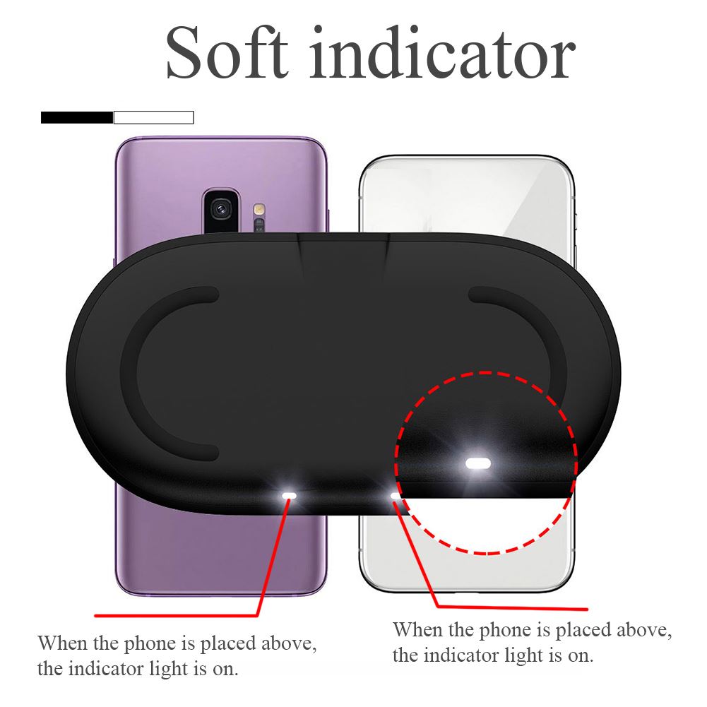 Fast Charging Safe Dual Induction Wireless Charger LED Indic