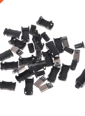 10Sets  Mini USB 2.0 5PIN Plug Socket With Plastic Cover