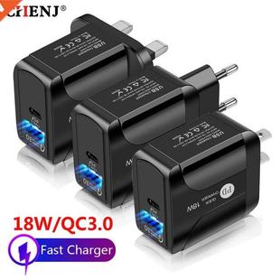 PD18W Compatible QC3.0 Fast Charge Mobile Phone Charger With