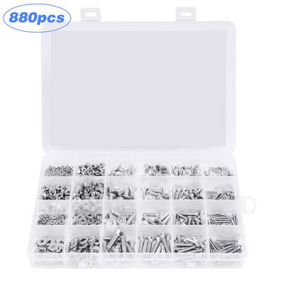 880Pcs 304 Stainless Steel Countersunk Head Hexagon Combinat