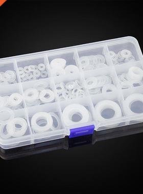 250pcs White Soft Nylon Washer Set Plastic Insulated Flat Wa