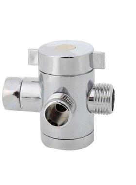G1/2 Bathroom Three Way T Adapter Tee Connector Valve For