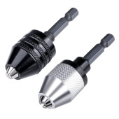 Keyless Drill Chuck 2PCS Tool 6.5mm Conversion 0.3