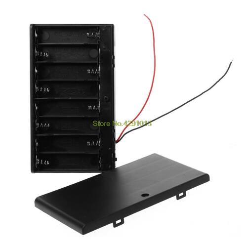 Box Holder Case With Cover ON/OFF Switch Wire For 8x 1.5