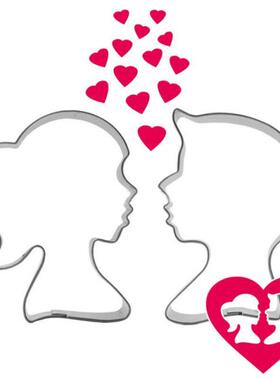 2PCS 3D Lovers Shape Cookie Cutter Cake Decorating Tools ak