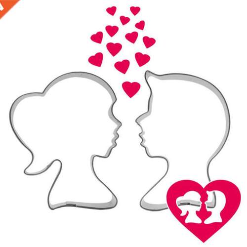 2PCS 3D Lovers Shape Cookie Cutter Cake Decorating Tools ak