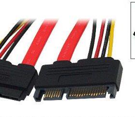 15+7 Pin Male to Female SATA Data Power Cable Cord