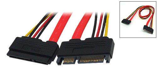 15+7 Pin Male to Female SATA Data Power Cable Cord