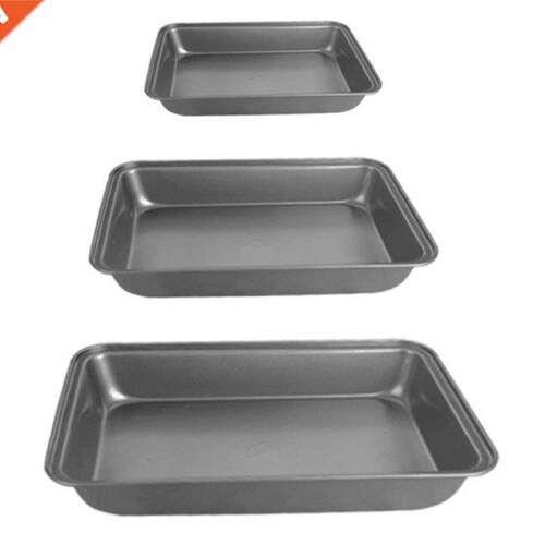 Non Stick Pizza Pan Cake Mold Rectangle Plate Tray Bakeware