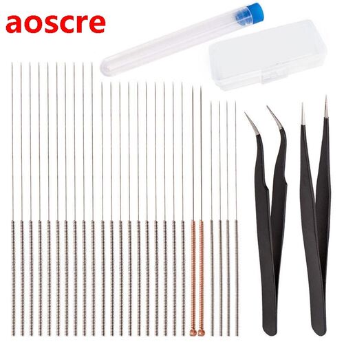 28Pcs 3D Printer Nozzle Cleaning Kit Steel Nozzle Needles