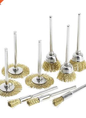 9 Brass Brush Wire Wheel Brushes Die Grin Rotary Electric