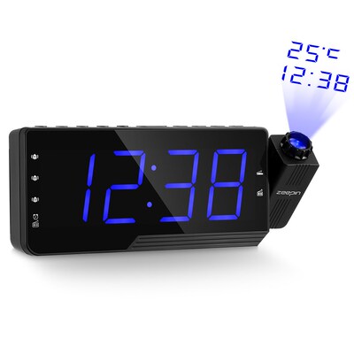 Digital Projector Clock Radio Alarm Snooze Timer Temperature