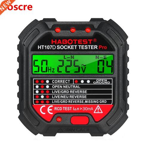 Socket Tester GFCI Outlet Tester with Volta Display 90-250