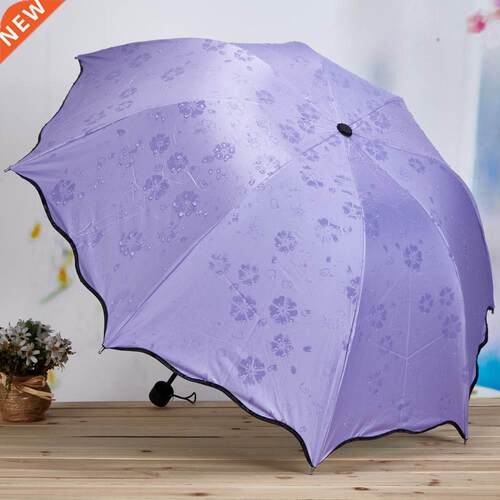 Lady Magic Flowers Umbrella Travel Parasol Folding Rain Wind