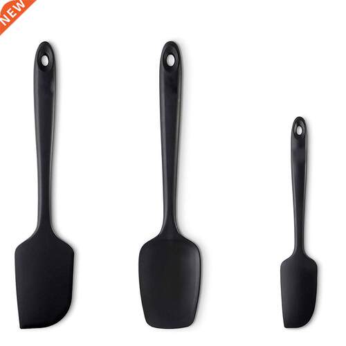 -Piece Black Silicone Spatula Set - 600Fahrenheit Heat-Resi