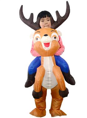 Kids Christmas Reindeer Inflatable Costume Suit Blow Up Infl