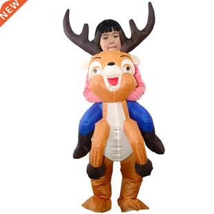Kids Christmas Reindeer Inflatable Costume Suit Blow Up Infl