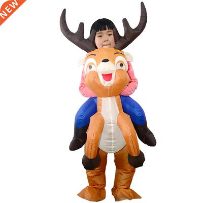 Kids Christmas Reindeer Inflatable Costume Suit Blow Up Infl