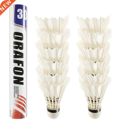 12Pcs Badminton Goose Feather Badminton Shuttlecock Training