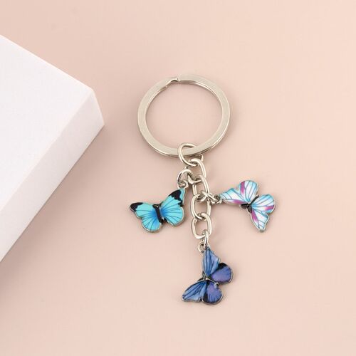 New Colorful Enamel Butterfly Keychain Insects Car Key Women