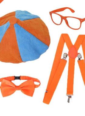 4pcsset Blippi Dress Up Set Blippi Hat Cap Bowtie Glasses