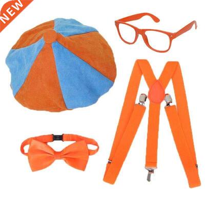 4pcsset Blippi Dress Up Set Blippi Hat Cap Bowtie Glasses