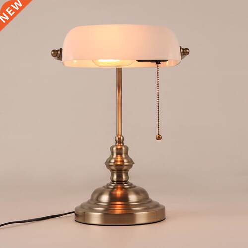 Classical vintage banker lamp table lamp E27 with switch Gre