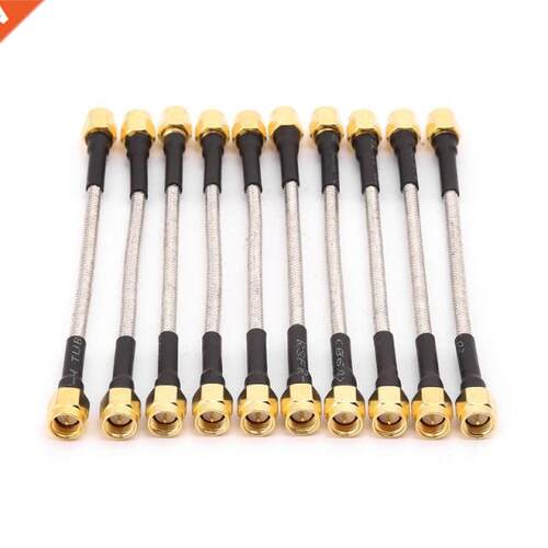 10pcs SMA Male To SMA Male RG402 Pigtail Cable 10cm Semi-rig