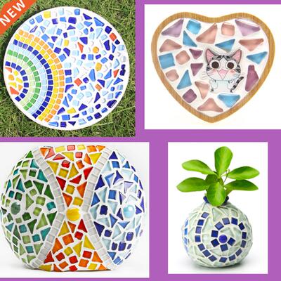 100g/bag Mixed Color Square Clear Glass Mosaic Tiles DIY Cr