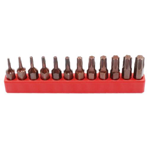 12pcs/lot 1/4 Inch S2 Alloy Steel 25MM Long Magnetic Torx Sc