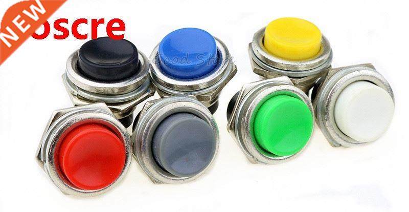 6pcs ds-212 momentary spst no red round cap push button swit