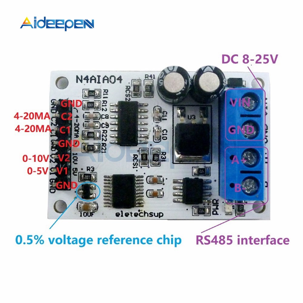 DC 12V 4-20mA 0-5V 0-10V Voltage Signal Acquisition RS485