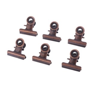 6pcs Stainless Steel Letter Paper Photo File Binder Clip Bag
