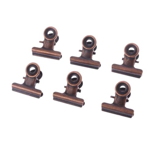 6pcs Stainless Steel Letter Paper Photo File Binder Clip Bag