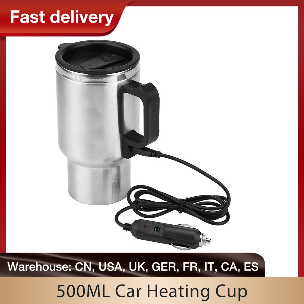 500ML Auto Car Heating Cup Kettle Boiling Stainless Steel-封面