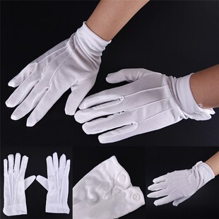 1Pair Cotton White Inspection Work Gloves For Coin, Jewelry,