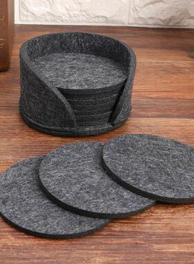 10pcs Round Felt Coaster Dining Table Protector Pad Heat Res