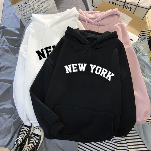 NEW Colors Sweatshirts winter Women's NEW YORK printing Hood