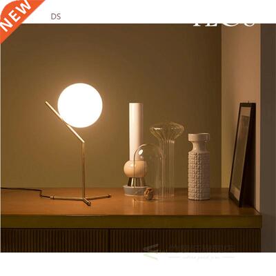 Morden Silver Gold Glass Table Lamp Study Living Room Bedroo
