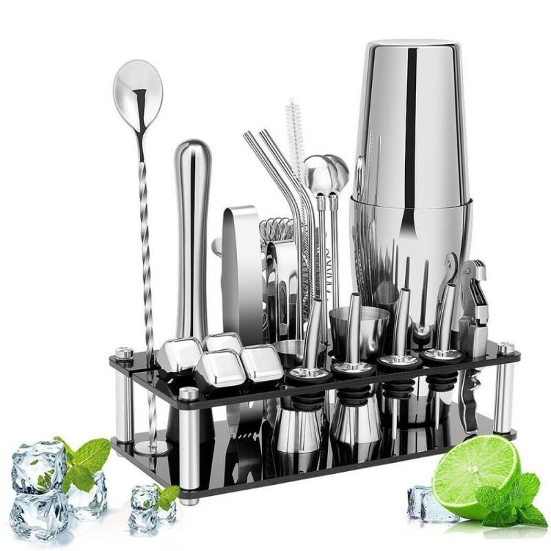 23-piece Boston Cocktail Shaker Set Stainless Steel