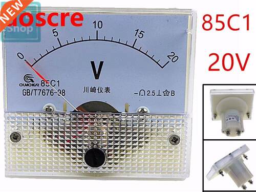 1PCS 85C1 20V Analogue DC Voltage Needle Panel Meter Voltmet